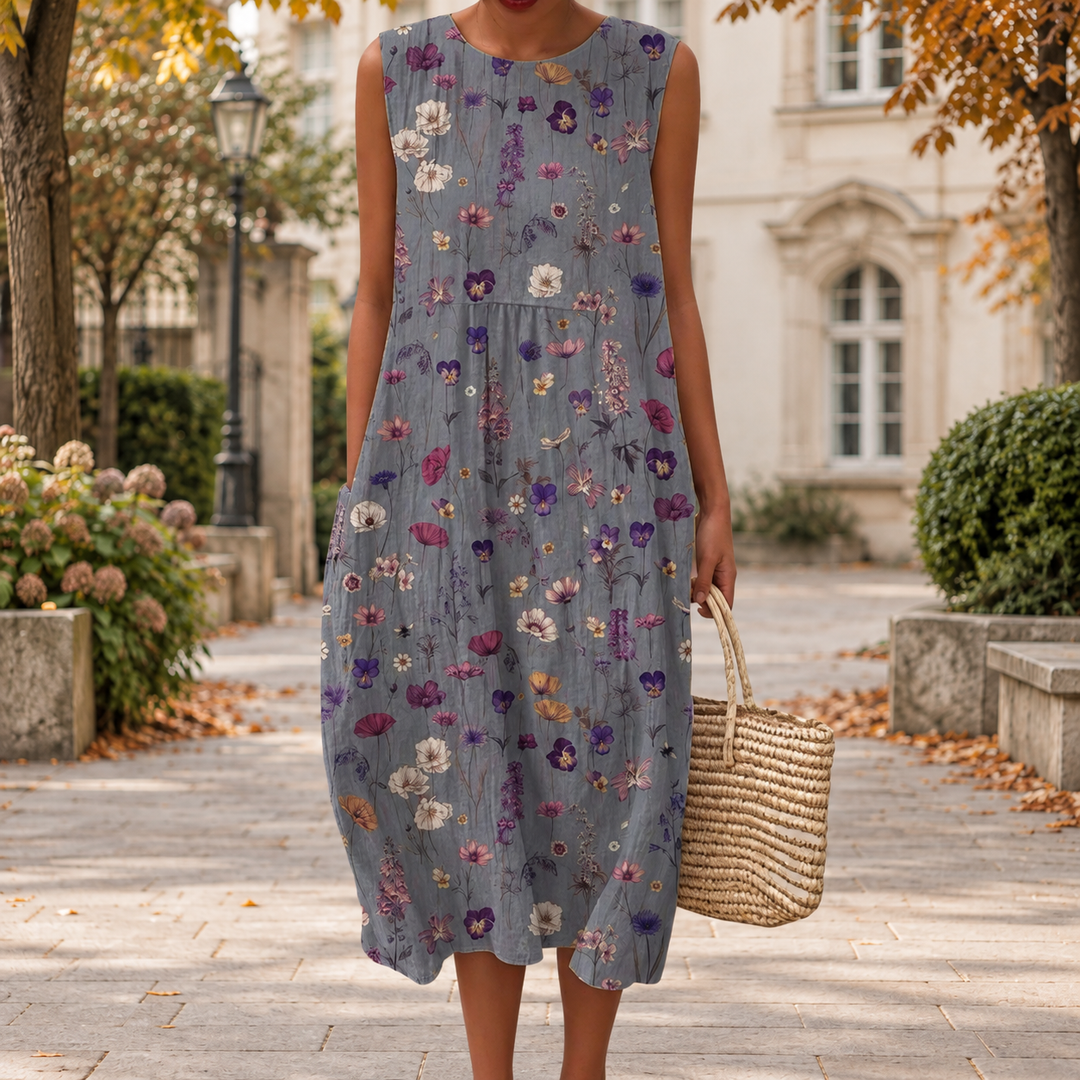 Bequemes ärmelloses Herbstkleid