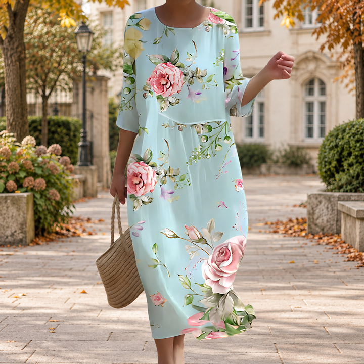 Fließendes langes Kleid für den Herbst