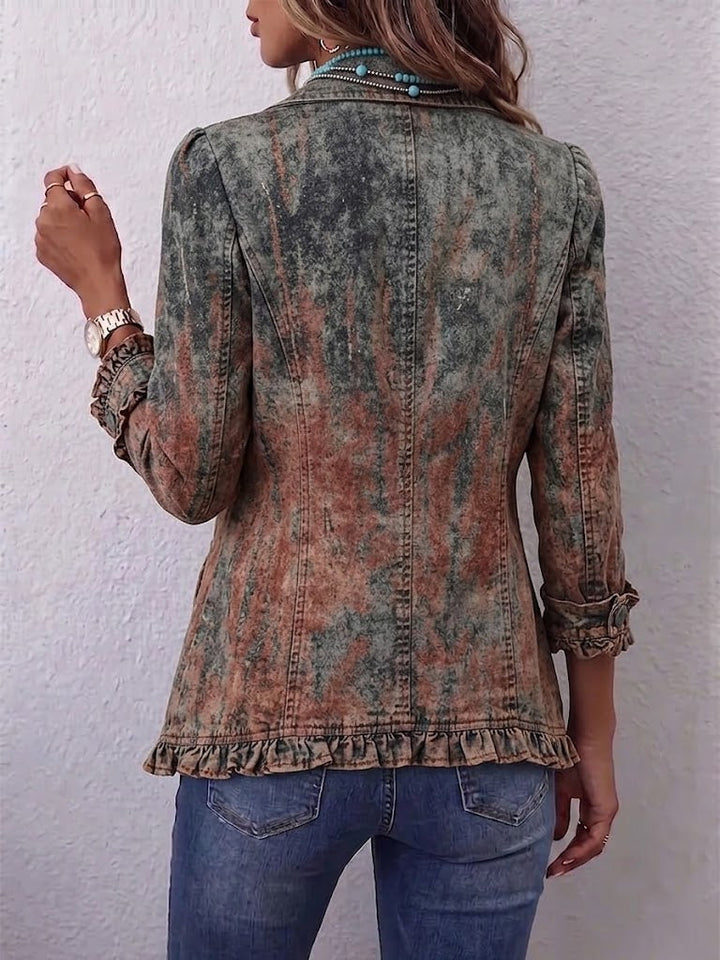 Ella | Vintage-Rüschenjacke mit strukturiertem Farbverlauf