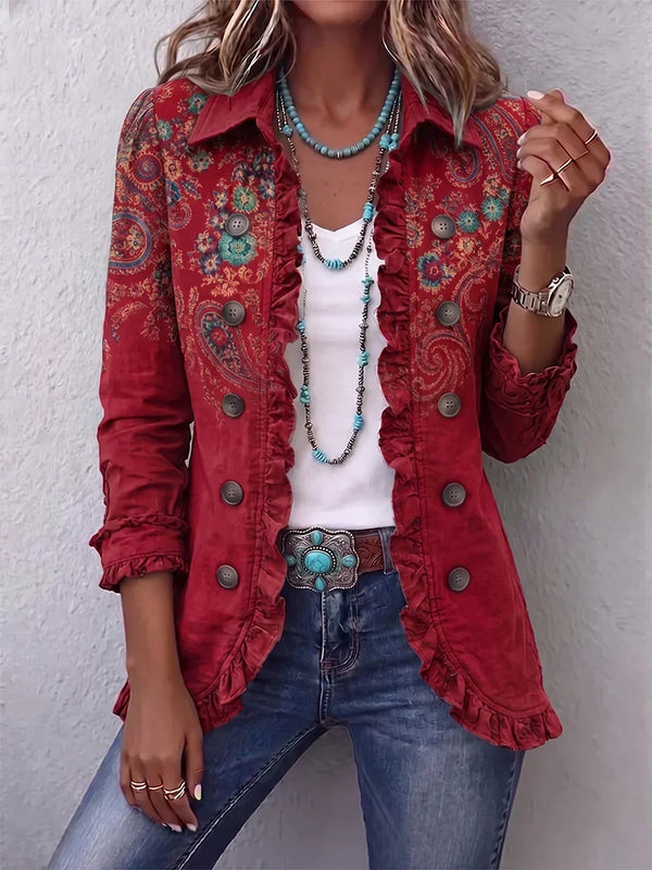 Birgit™ | Blazer in Rot mit Paisley