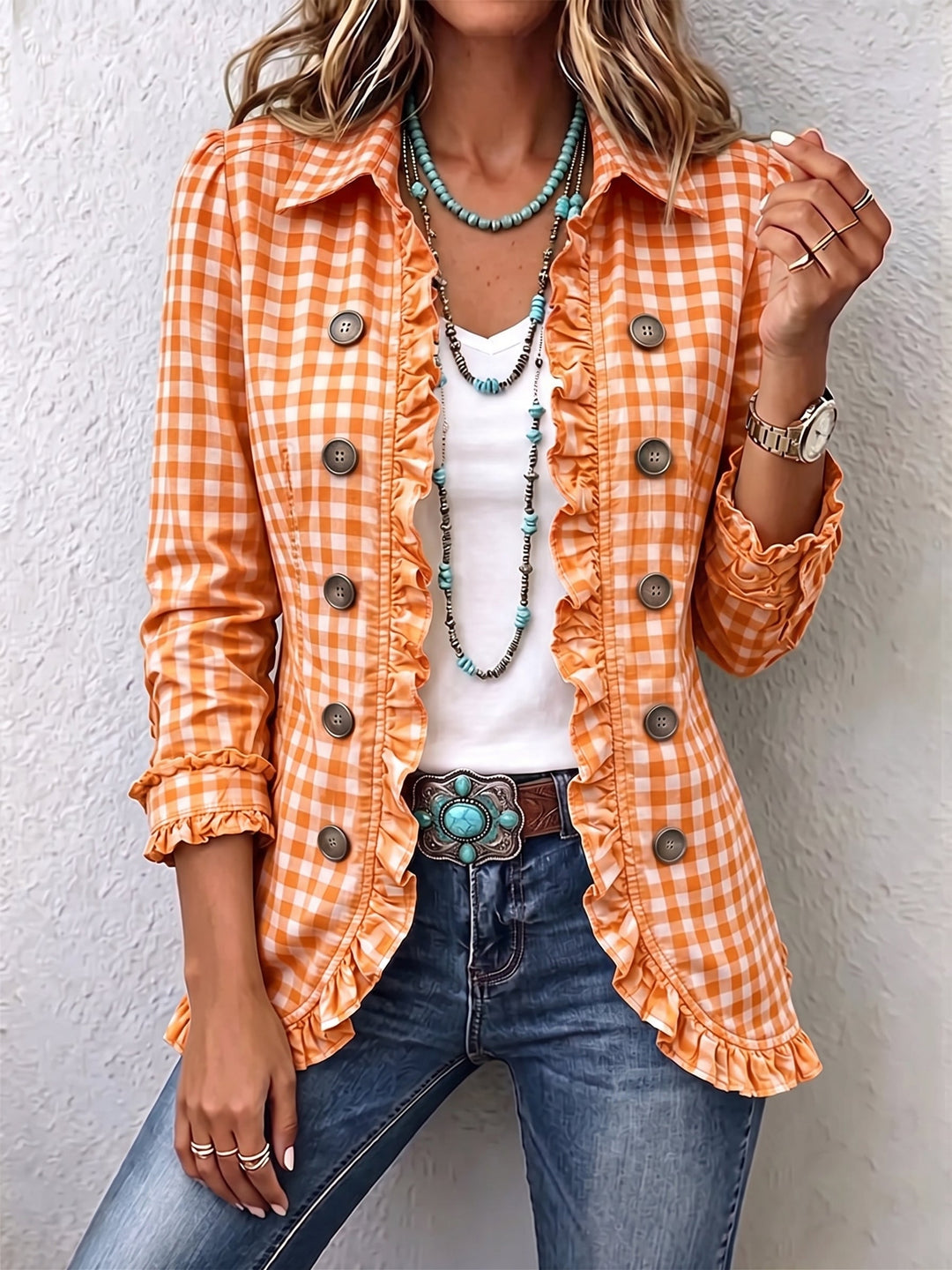 Elke™ | Blazer im Vichy-Karo