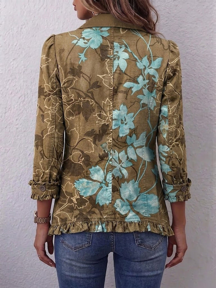 Lina | Vintage-Boho-Jacke mit Farbverlauf und Blumenmuster