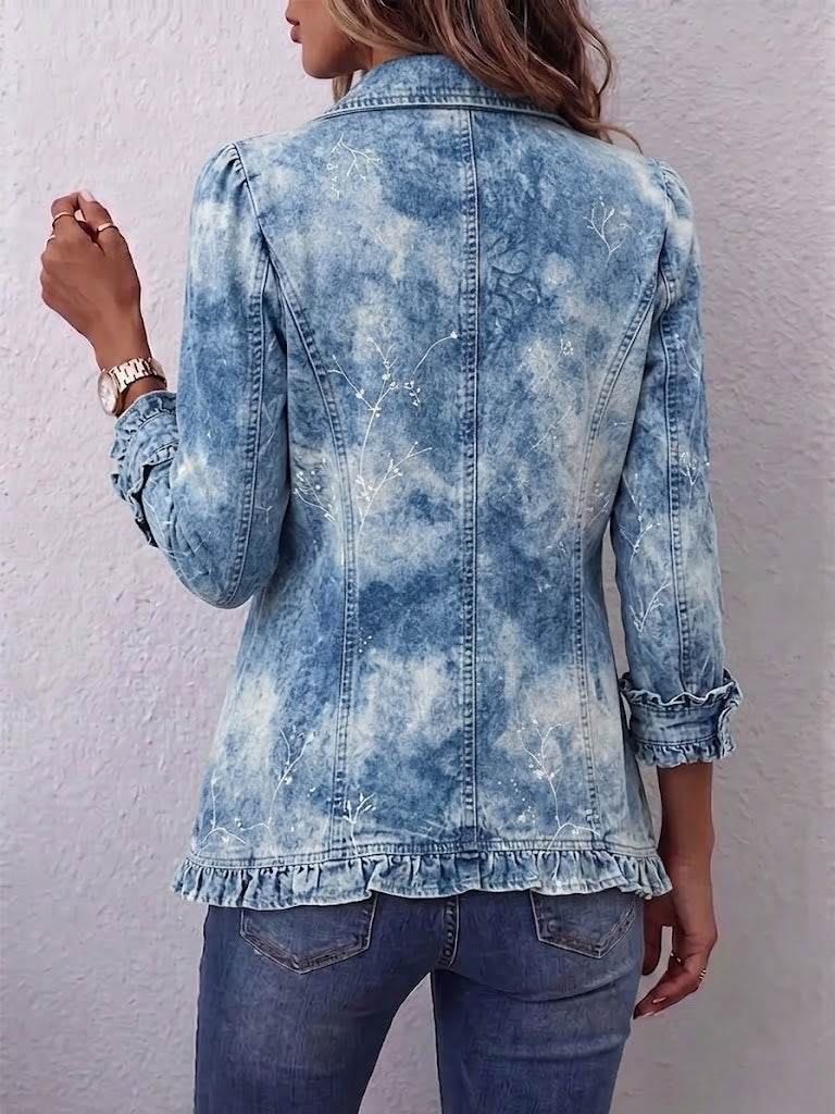 Kerstin™ | Blazer in Hellblau mit Batik-Effekt