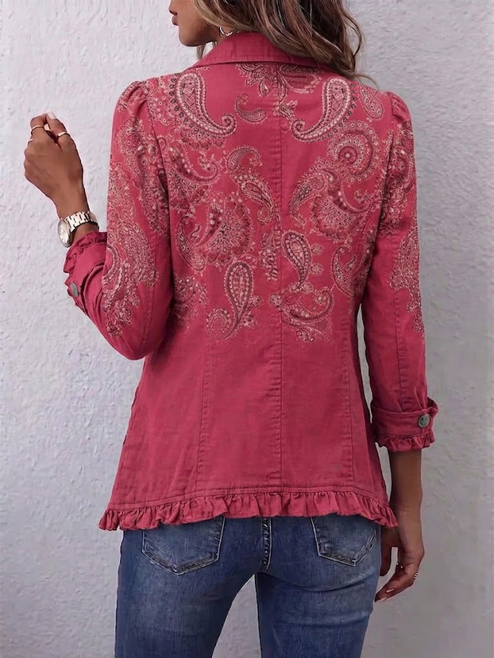 Elisa | Vintage-Jacke mit Paisleymuster und Rüschen