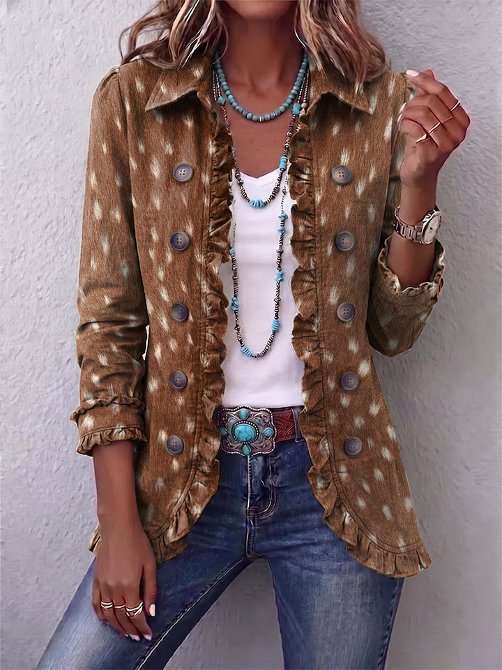 Nicole™ | Blazer in Braun mit Tupfen-Print