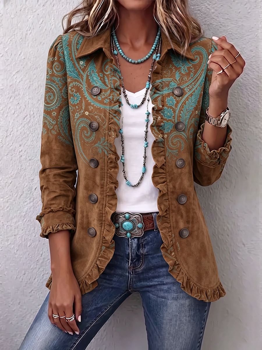 Paula | Rüschenjacke mit Paisleymuster