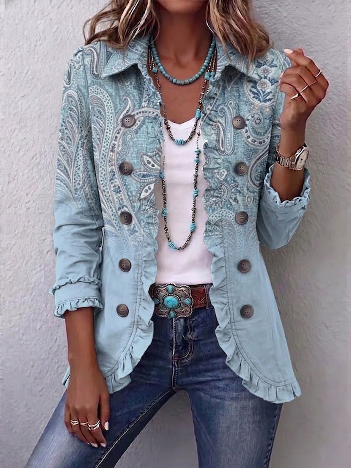 Helene | Vintage-Jacke mit Paisleymuster und Rüschen