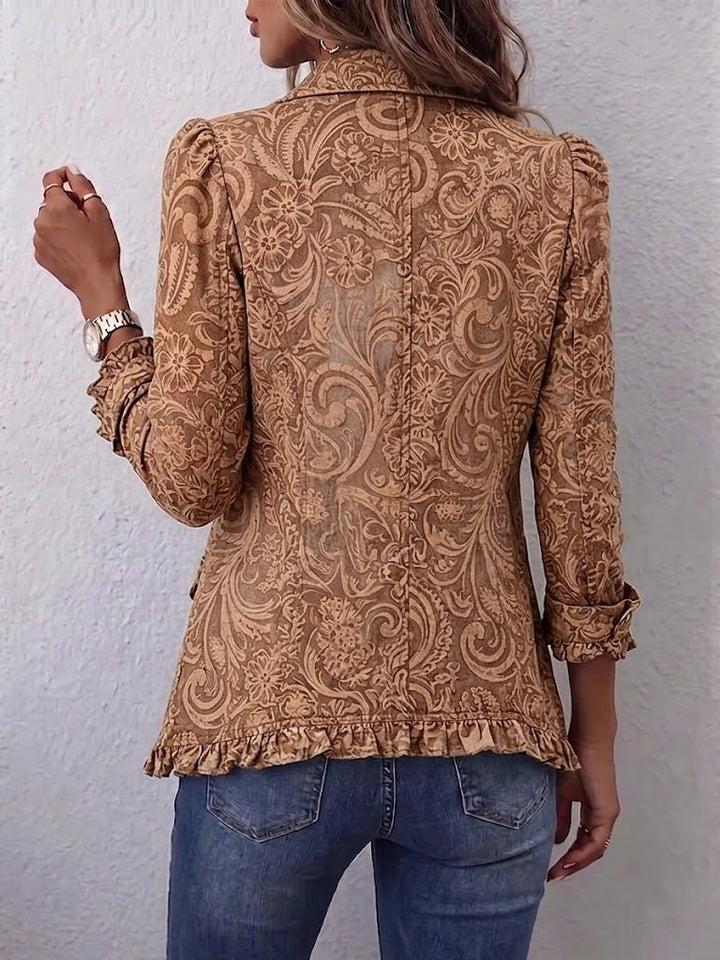 Heidi™ | Blazer in Karamell mit Ornamenten