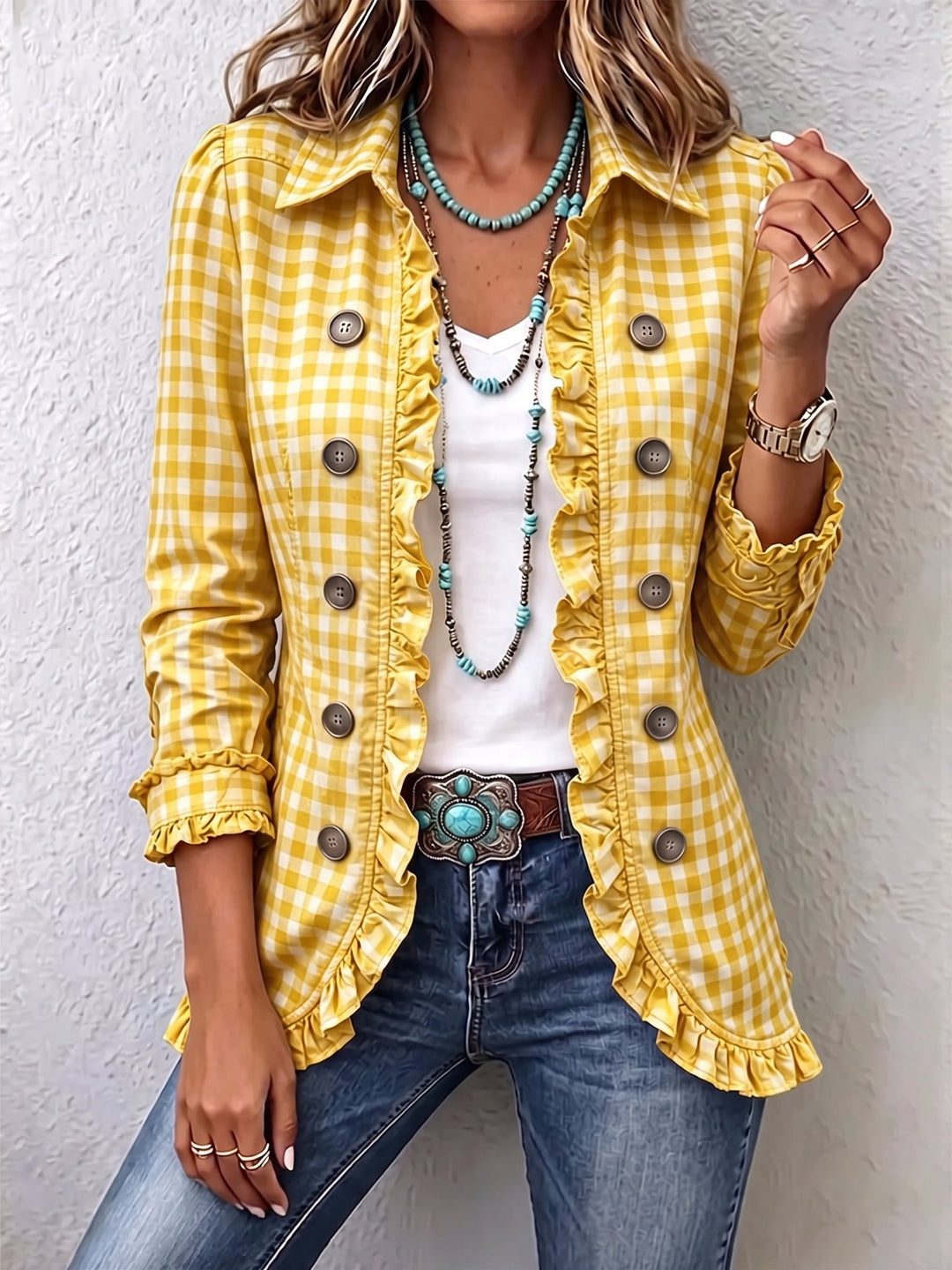 Elke™ | Blazer im Vichy-Karo