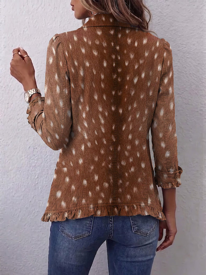 Nicole™ | Blazer in Braun mit Tupfen-Print