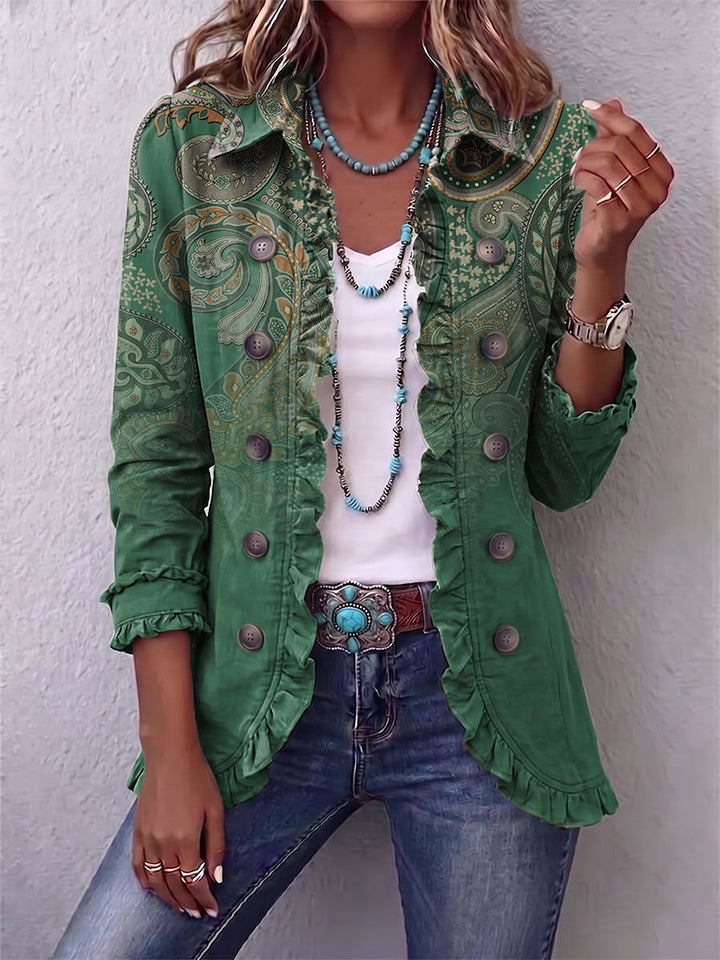 Hannah | Bohemian-Jacke mit Paisleymuster und Rüschen